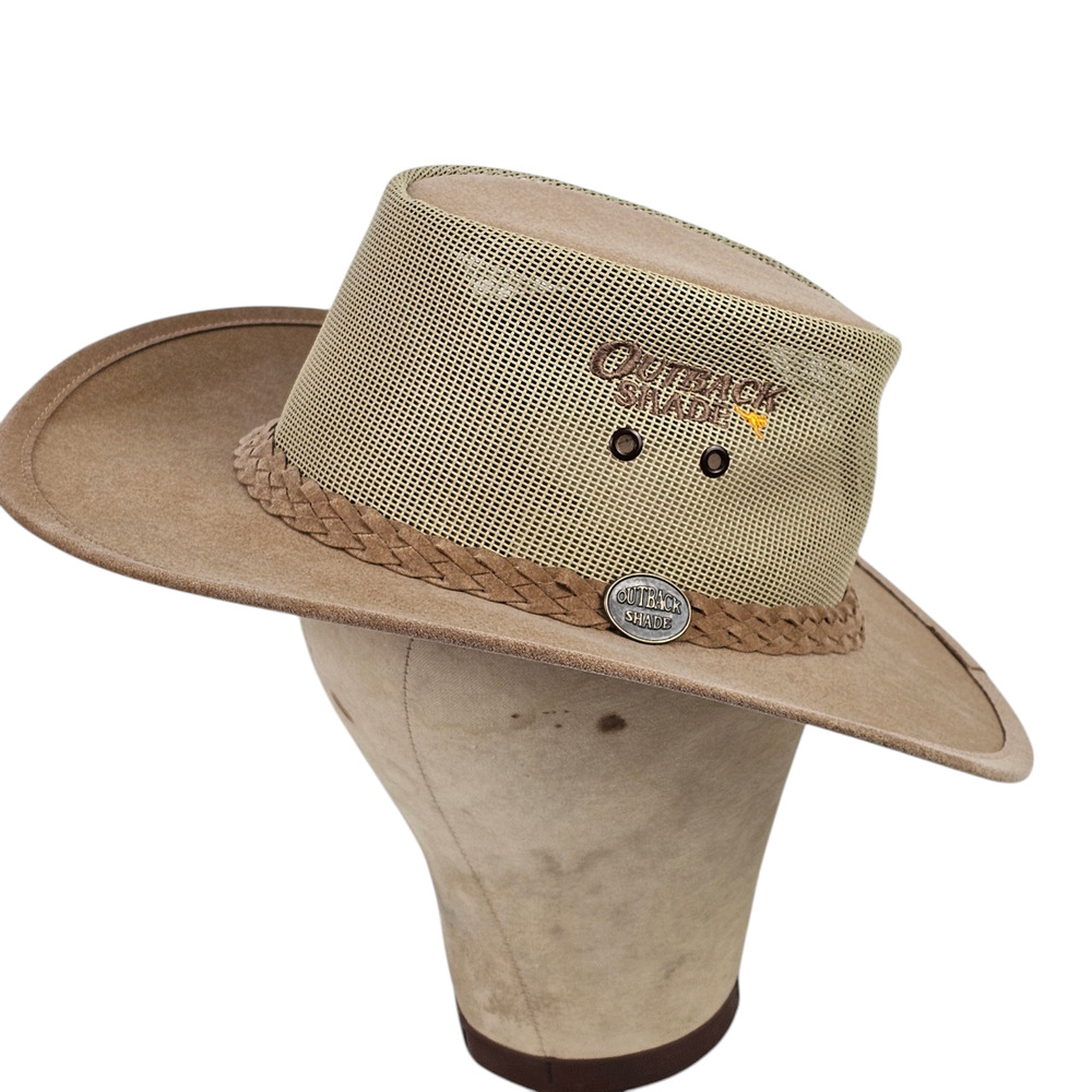 Men's Hat Papago Outback chiller hat washable Beige leather size Medium